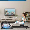 Home Fitness Water Rowing Machine with LCD Monitor and Dual Rails