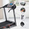 MARNUR Electric Treadmill Foldable 17" Wide Running Machine