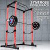 Synergee Power Rack with Pull Up Bar, Safety Straps and J-Cups.