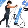 Pilates Resistance Bar with Bands - Yoga Flex Band Stick with Foot Straps