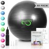 Dark Grey 65cm Exercise Ball, Rose Gold Water Bottle