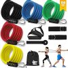Resistance Bands Set (11 pcs) - 5 Stackable Exercise Bands