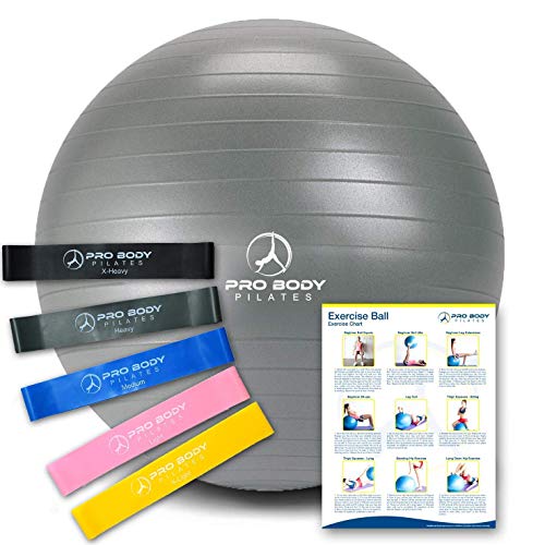 Balance Ball and Exercise Bands for Pilates, Yoga Resistance Loop Bands