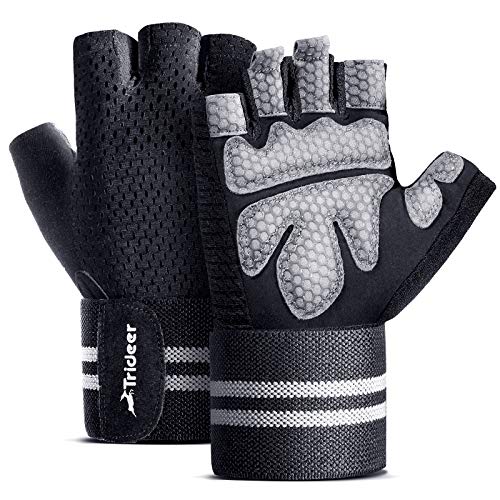 Trideer Ventilated Workout Gloves for Men Weight Lifting
