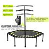 Silent Mini Trampoline with Adjustable Handle Bar