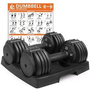 LIONSCOOL 5-in-1 Adjustable Dumbbell System with Anti-Slip