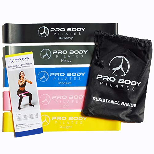 ProBody Pilates Resistance Loop Bands – Premium Set of 5