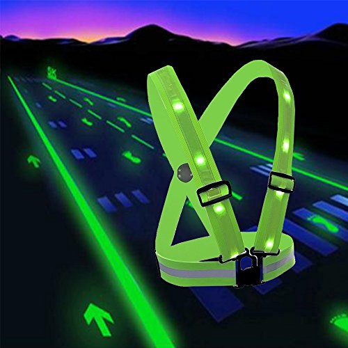 LED Reflective Safety Vest with Storage Pouch - USB Charging