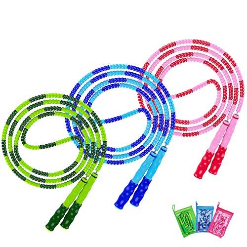 Jump Rope, Adjustable Length Tangle-Free Segmented Soft Rope