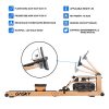 Water Rowing Machine for Home Use with LCD Monitor