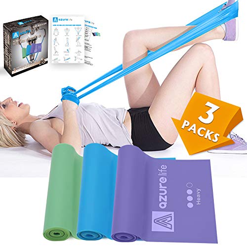A AZURELIFE Resistance Bands, Professional Non-Latex Elastic Exercise Bands