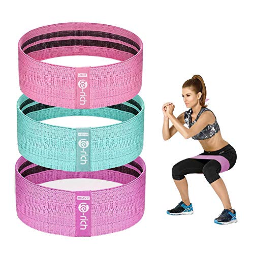 Te-Rich Resistance Bands for Legs and Butt, Fabric Workout Loop Bands