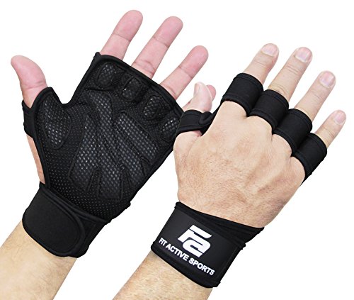 New Ventilated Weight Lifting Gloves with Built-in Wrist Wraps