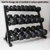 Hex Rubber Dumbbell with Metal Handles