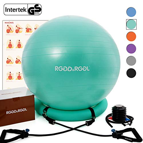 Yoga Ball Chair, RGGD&RGGL Exercise Ball with Leak-Proof Design