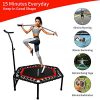 Rimdoc 47" Foldable Fitness Trampoline – Adjustable Handle, Silent Bungee Rebounder for Adults & Kids