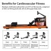 Mobifitness Rowing Machine for Home Use, Water Rower