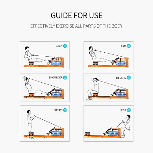 Fitness Rowing Machines for Home Use Water Resistance Wood