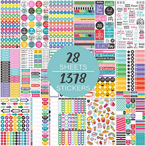 Planner Stickers Pack - 28 Sheets / 1378 Stickers