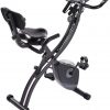 MaxKare Folding Magnetic Upright Exercise Bike w/Pulse Sensor/LCD