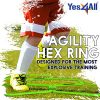 Yes4All Hex Agility Rings/Speed Rings with Carrying Bag – Hexagon Rings, Agility Hurdles for Agility Footwork Training (Set of 12 Neon Green Rings)