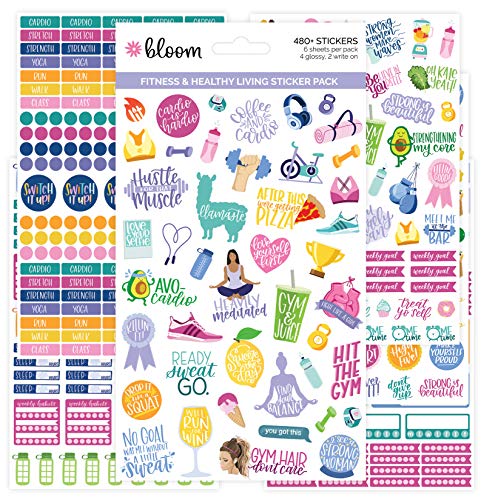bloom daily planners Health Wellness and Fitness Planner Stickers