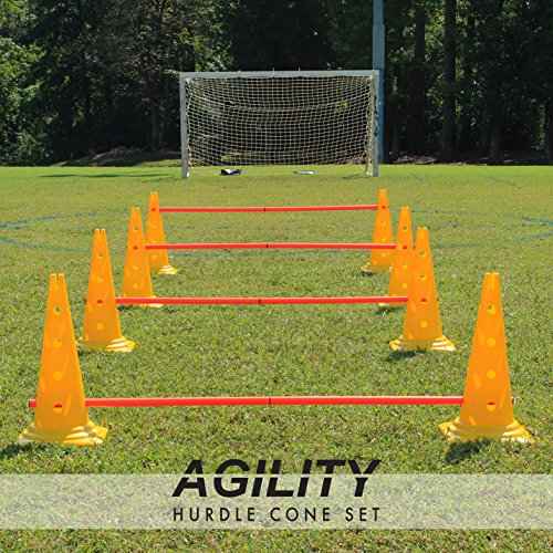 OTTO Adjustable Hurdle Cone Set - Sports Cones for Agility Training