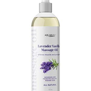 Aquableu’s Lavender Vanilla Massage Oil – Therapy Grade Essential Oils