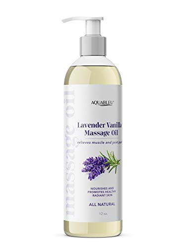 Aquableu’s Lavender Vanilla Massage Oil – Therapy Grade Essential Oils