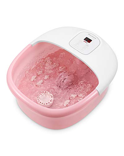 Foot Spa Bath Massager with Heat Bubbles Vibration and 14 Massage Rollers