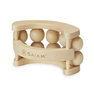 Gaiam Relax Massage Ball Roller - Handheld Wooden