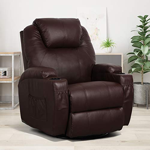 Esright Massage Recliner Chair Heated PU Leather Ergonomic