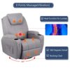 Esright Grey Fabric Massage Recliner Chair 360°