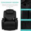 Relax in Style with the Executive Faux Leather Massage Recliner Chair – Adjustable Heat & Vibration