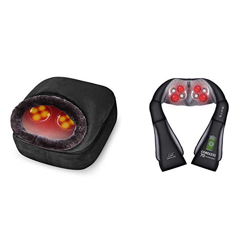 2-in-1 Shiatsu Foot and Back Massager Cordless Neck Massager