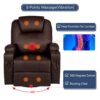 Esright Massage Recliner Chair Heated PU Leather Ergonomic