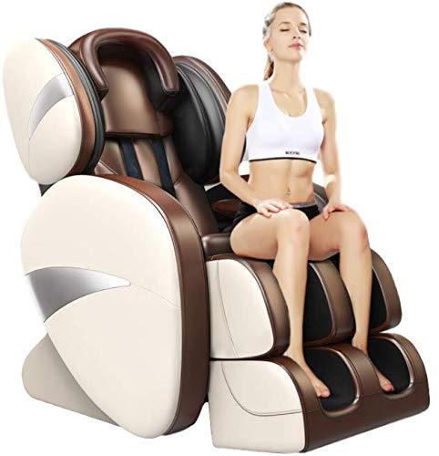 Full-Body Zero Gravity Massage Chair with Yoga Stretching, Shiatsu, Tapping, Heating, and Foot Roller.