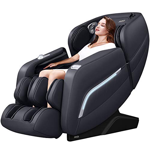 AI Voice Controlled Full-Body Massage Chair Recliner with Stretching Function, Handrail Shortcut Key, SL Track, Zero Gravity and Bluetooth Speaker - Black.