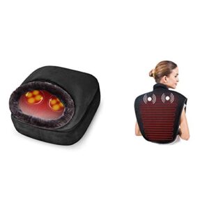Snailax 2-in-1 Shiatsu Foot and Back Massager Heating Pad Bundle