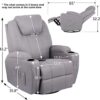 Esright Grey Fabric Massage Recliner Chair 360°