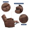 Esright Coffee Fabric Massage Recliner Chair 360 Degrees