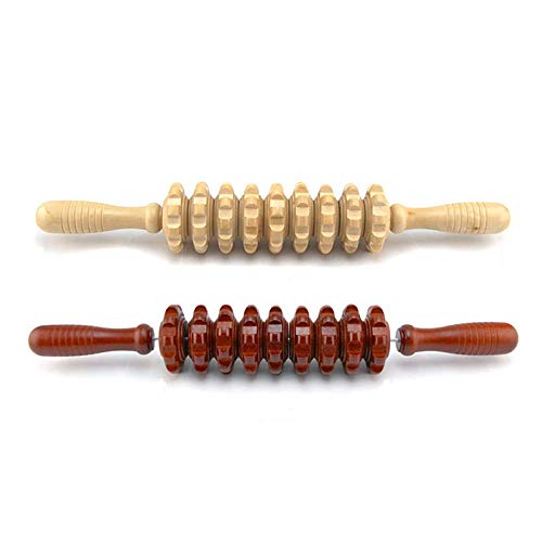 2 Pcs Wood Massage Roller Stick, Cellulite Muscle Roller Stick for Athletes