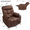 Esright Coffee Fabric Massage Recliner Chair 360 Degrees