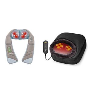 Snailax 2-in-1 Shiatsu Foot and Back Massager Neck Massager Bundle
