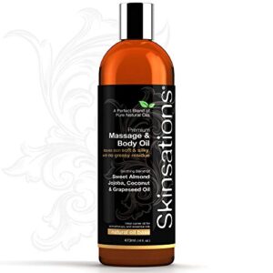 Skinsations - Natural Massage, Body Oil - Unscented 16oz