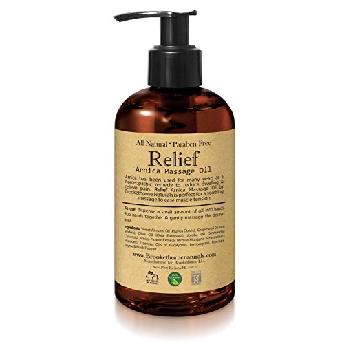 Relief Arnica Massage Oil – Great for Sports,  Athletic Therapeutic Massage