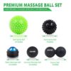 Cohotek 6PCS Massage Ball Roller Set, 2 Size Spiky Ball