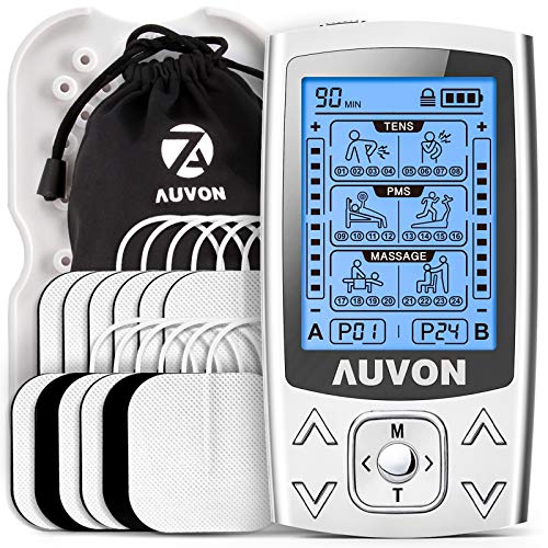 AUVON Dual Channel TENS EMS Unit 24 Modes Muscle Stimulator