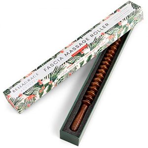 Cellulite Massage Roller Stick - Wooden 21" Ribbed Muscle Roller Stick