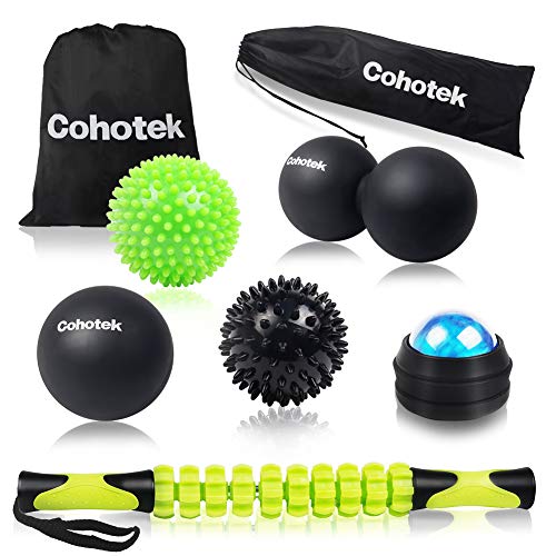 Cohotek 6PCS Massage Ball Roller Set, 2 Size Spiky Ball